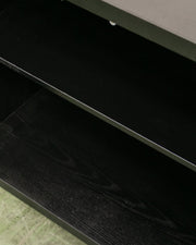 Sculptural Black Geometric Credenza with Brutalist-Inspired Front