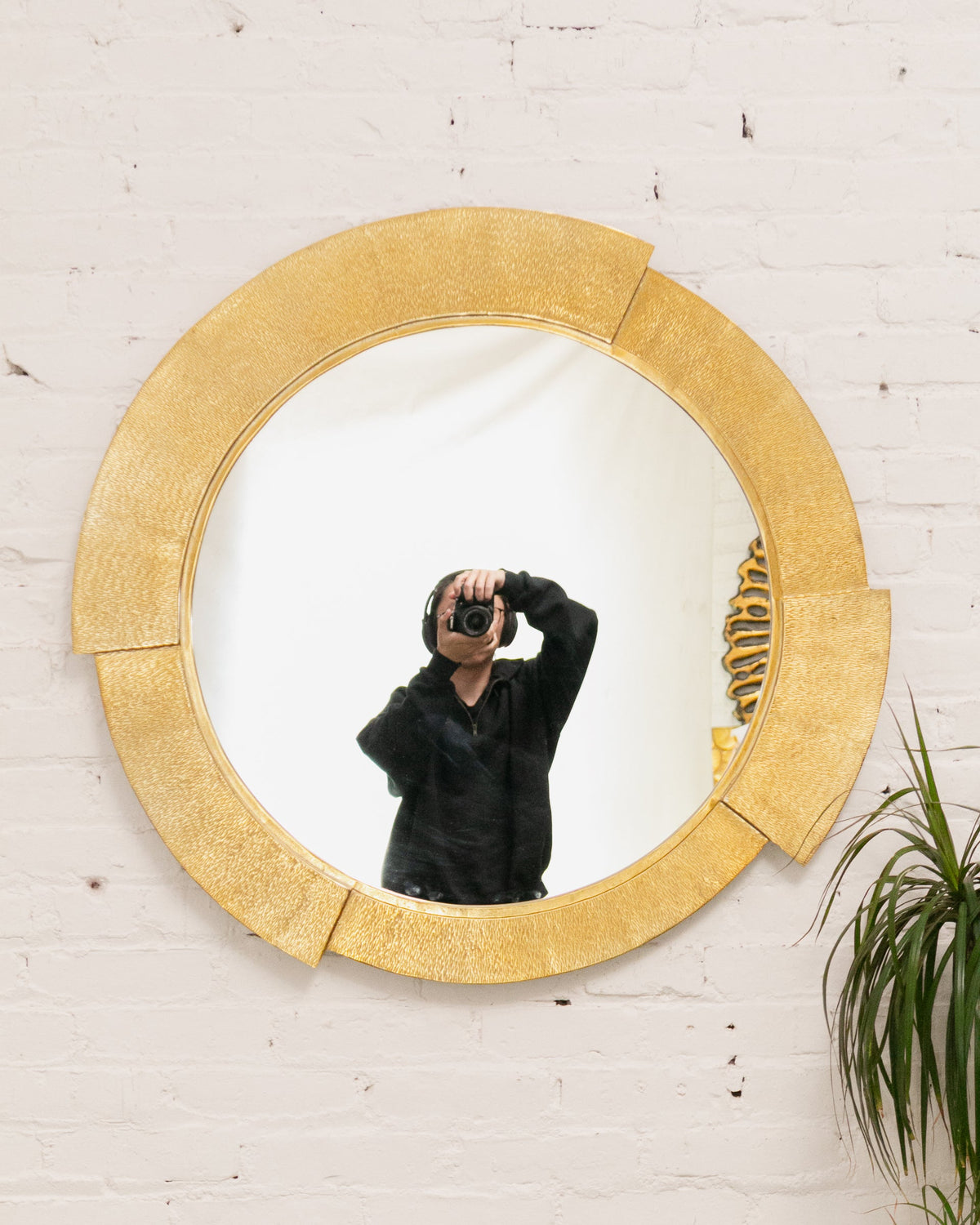 Deco Hammered Gold Metal Mirror