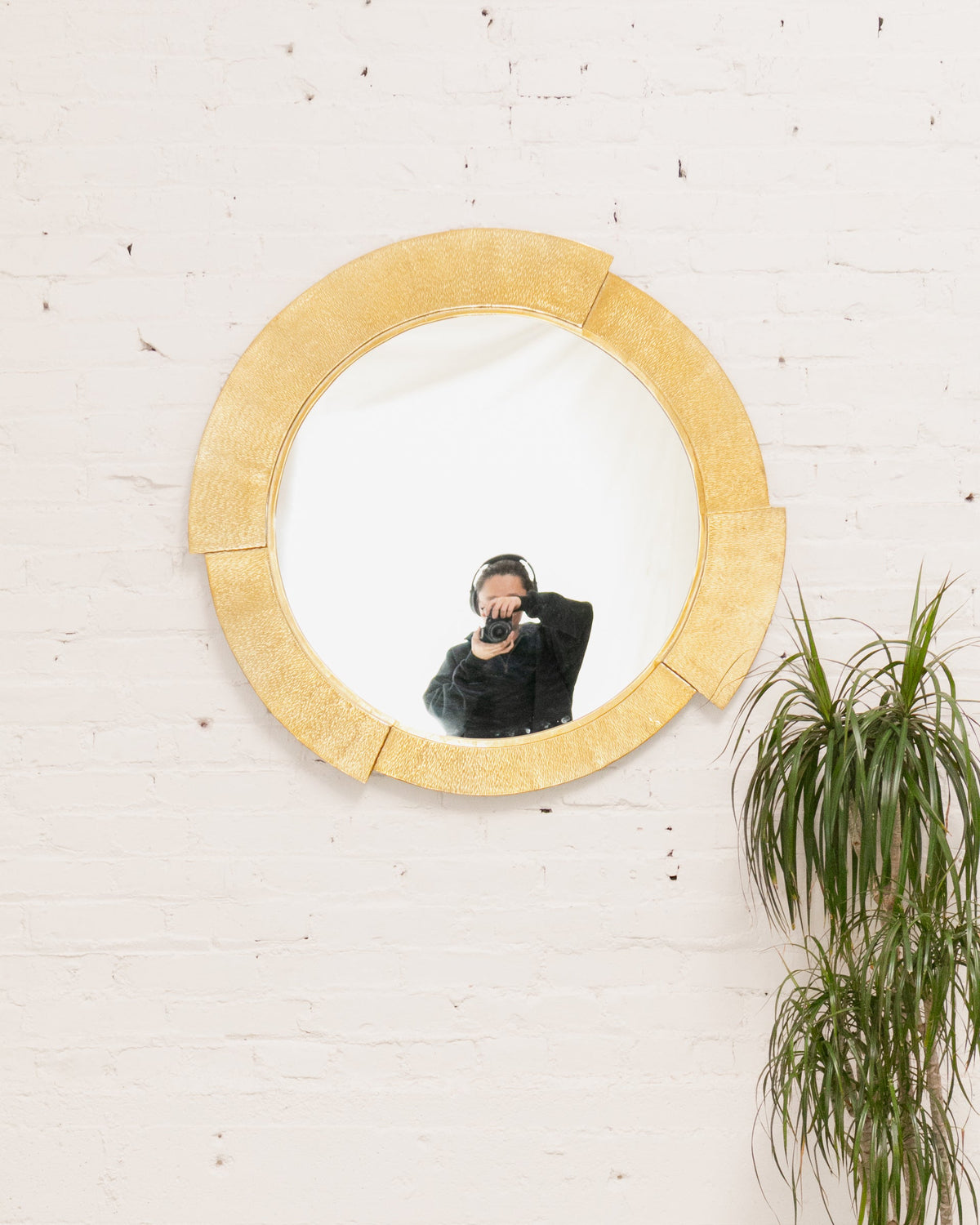 Deco Hammered Gold Metal Mirror