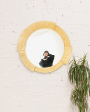 Deco Hammered Gold Metal Mirror