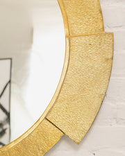 Deco Hammered Gold Metal Mirror