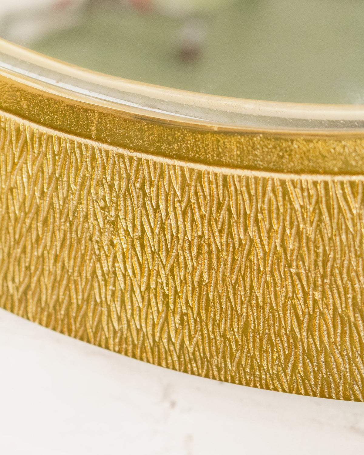 Deco Hammered Gold Metal Mirror