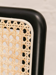 Green and Black Rattan Office Chair