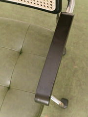 Green and Black Rattan Office Chair