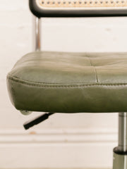 Green and Black Rattan Office Chair