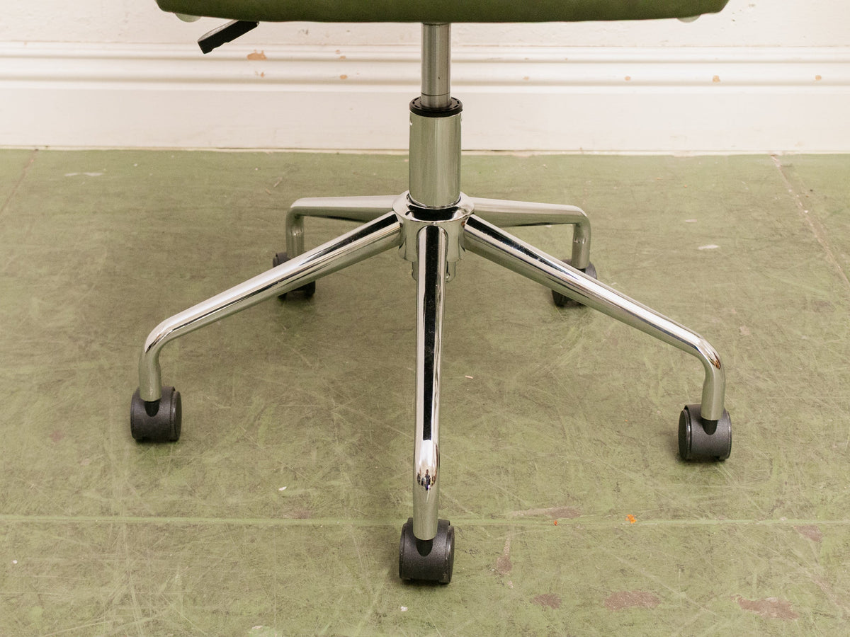 Green and Black Rattan Office Chair