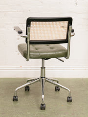 Green and Black Rattan Office Chair