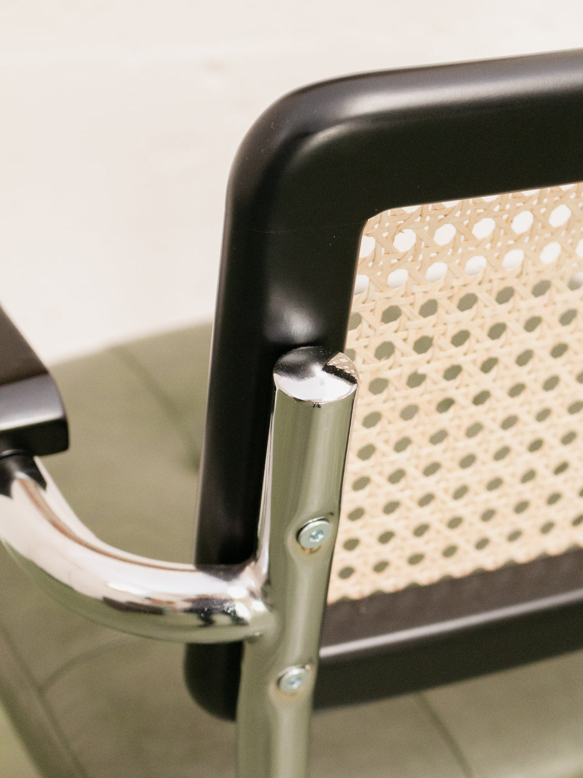 Green and Black Rattan Office Chair