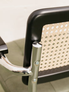 Green and Black Rattan Office Chair