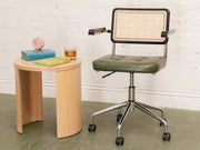 Green and Black Rattan Office Chair