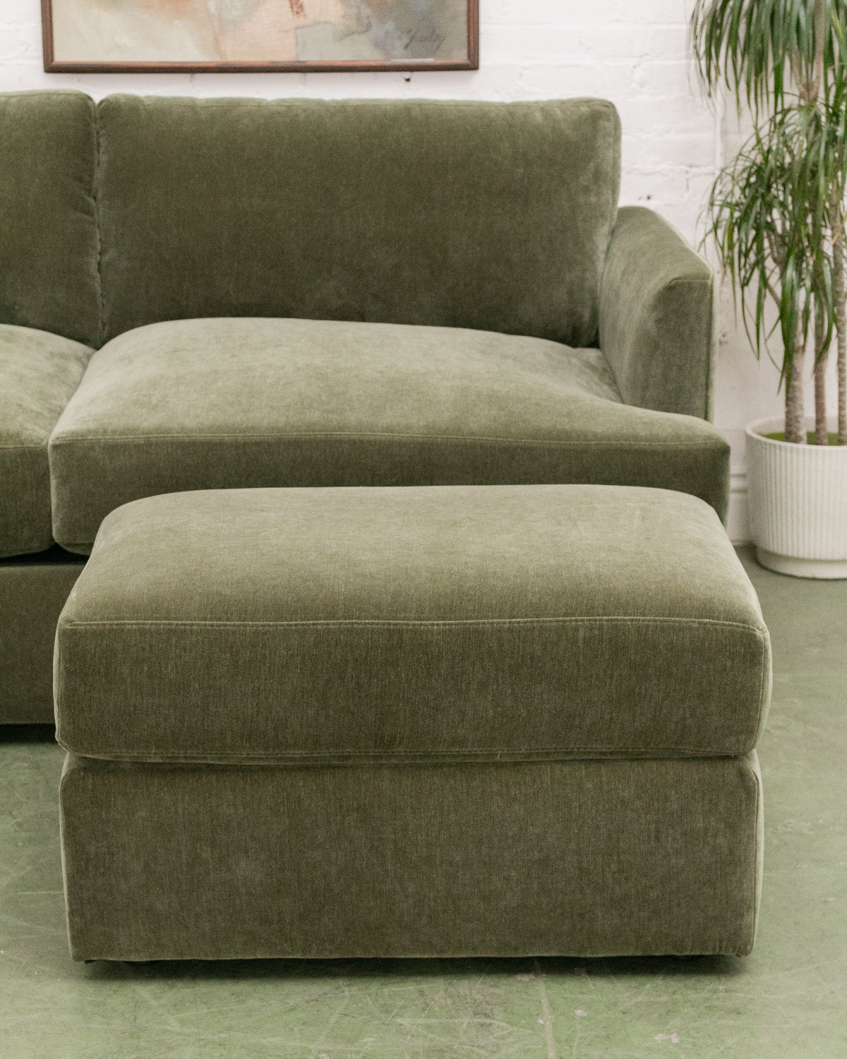 Michonne Ottoman in Amici Moss