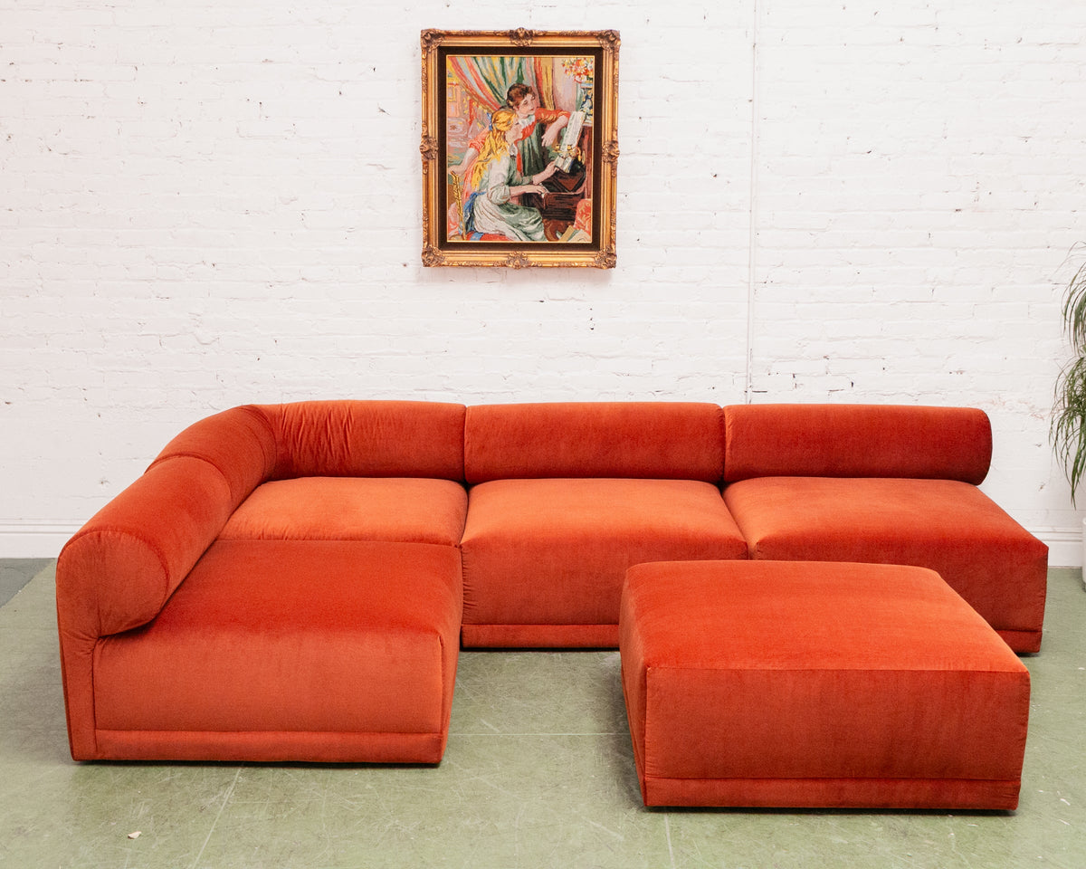 Emma 5 Piece Modular Sectional in Monaco Rust