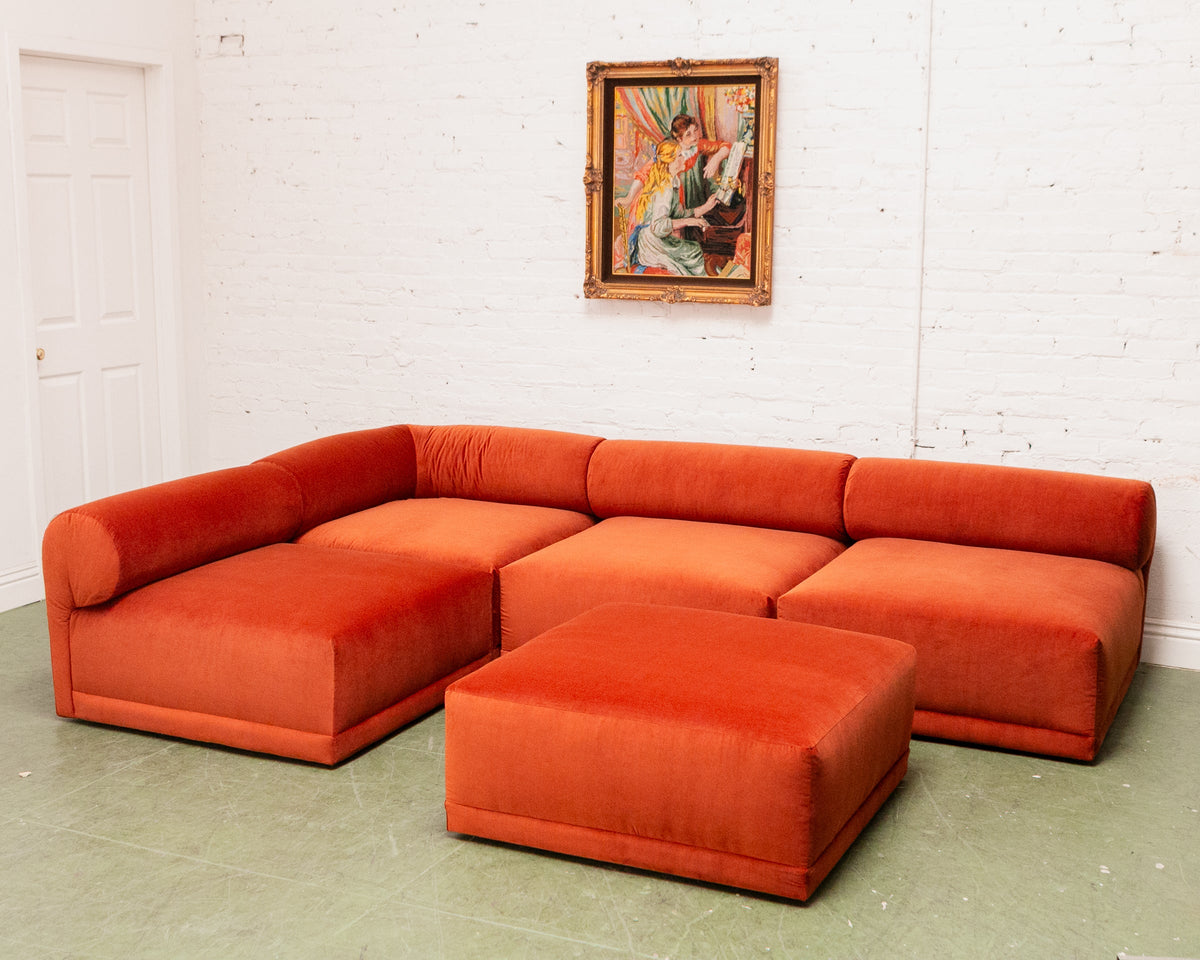 Emma 5 Piece Modular Sectional in Monaco Rust