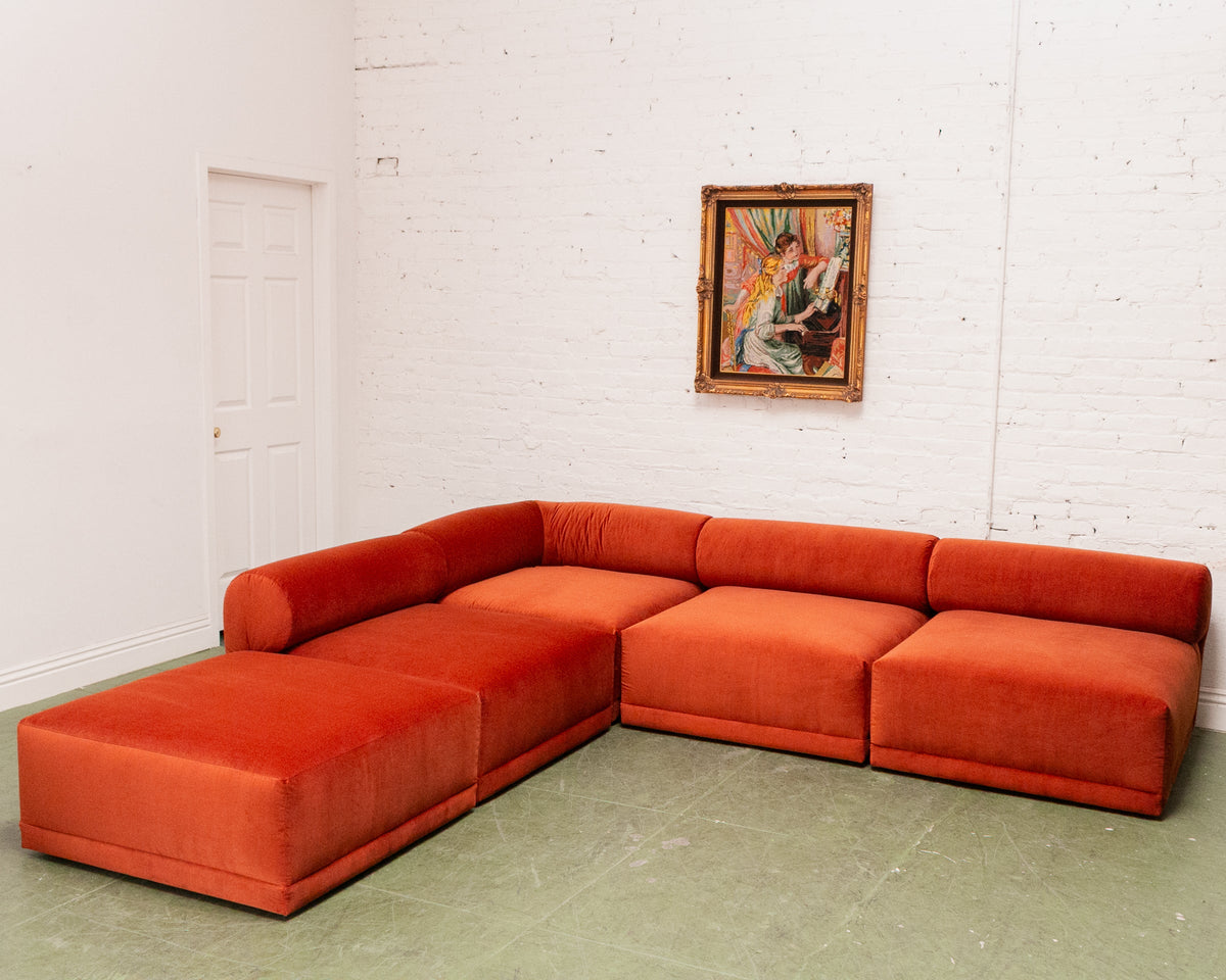 Emma 5 Piece Modular Sectional in Monaco Rust