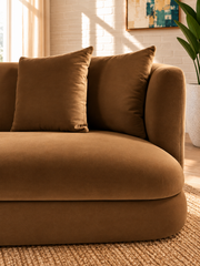 Isabelle Velvet Sofa in Caramel