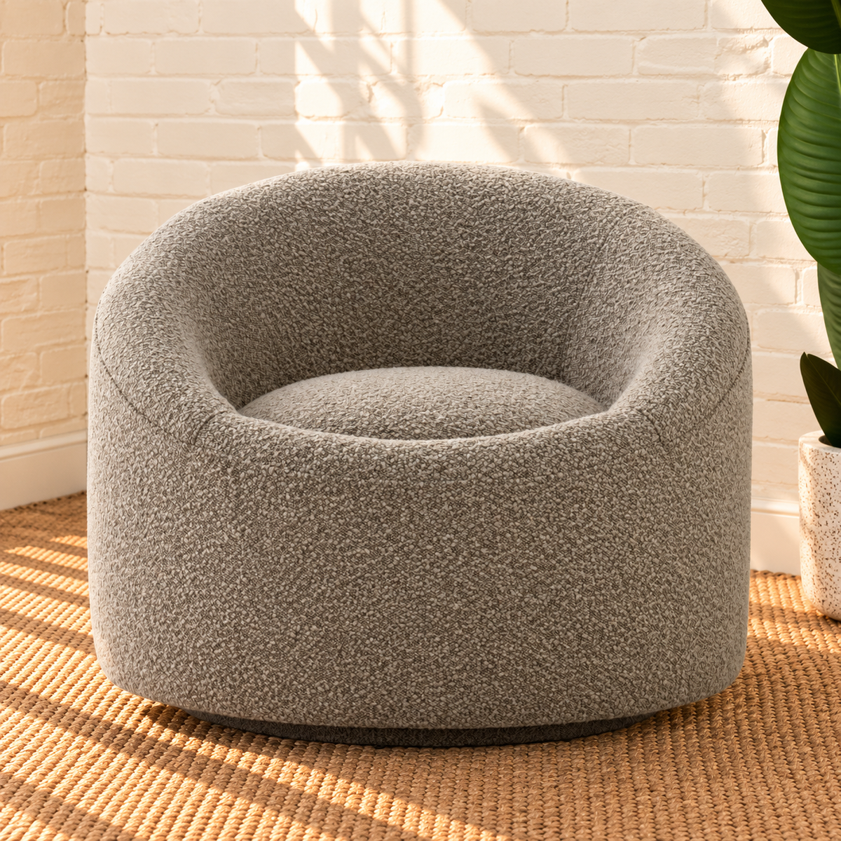 Jaden Swivel Accent Chair in Moon Gray