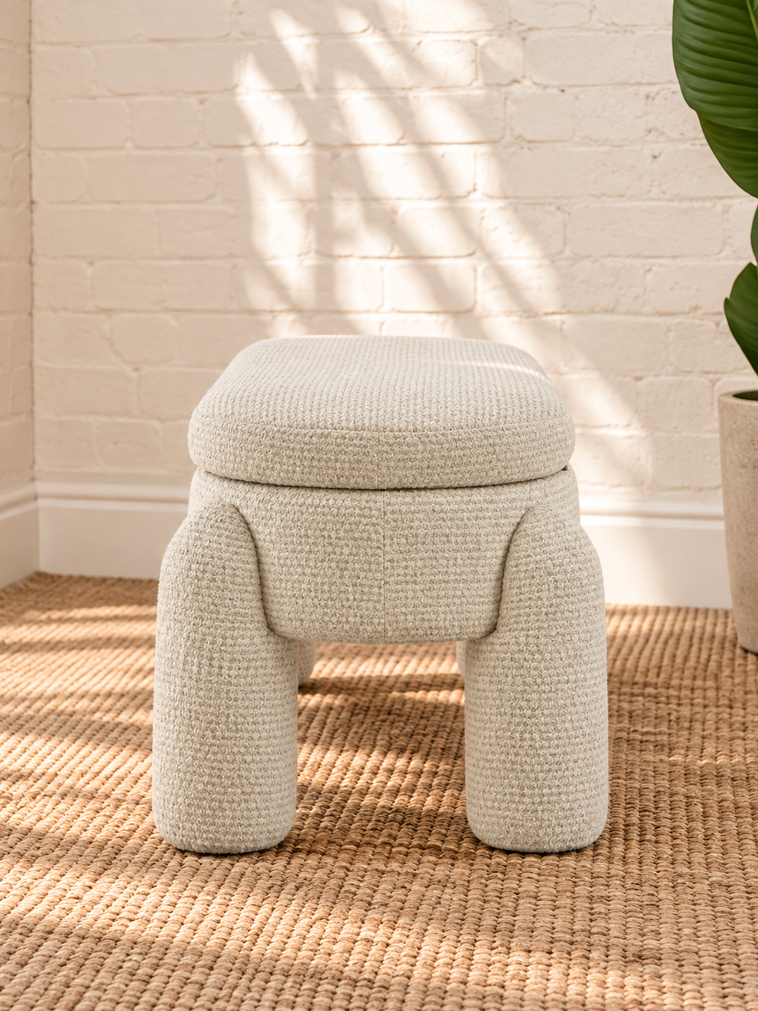 Janela Lift-Up Storage Bench in Ivory White