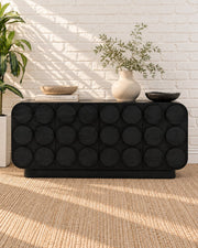 Jaylen Sculptural Credenza in Charcoal