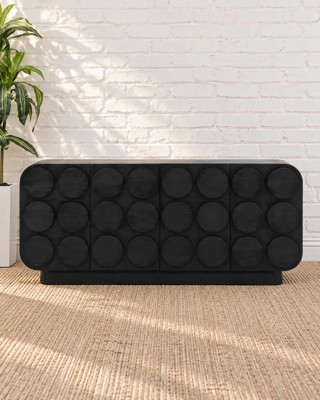 Jaylen Sculptural Credenza in Charcoal