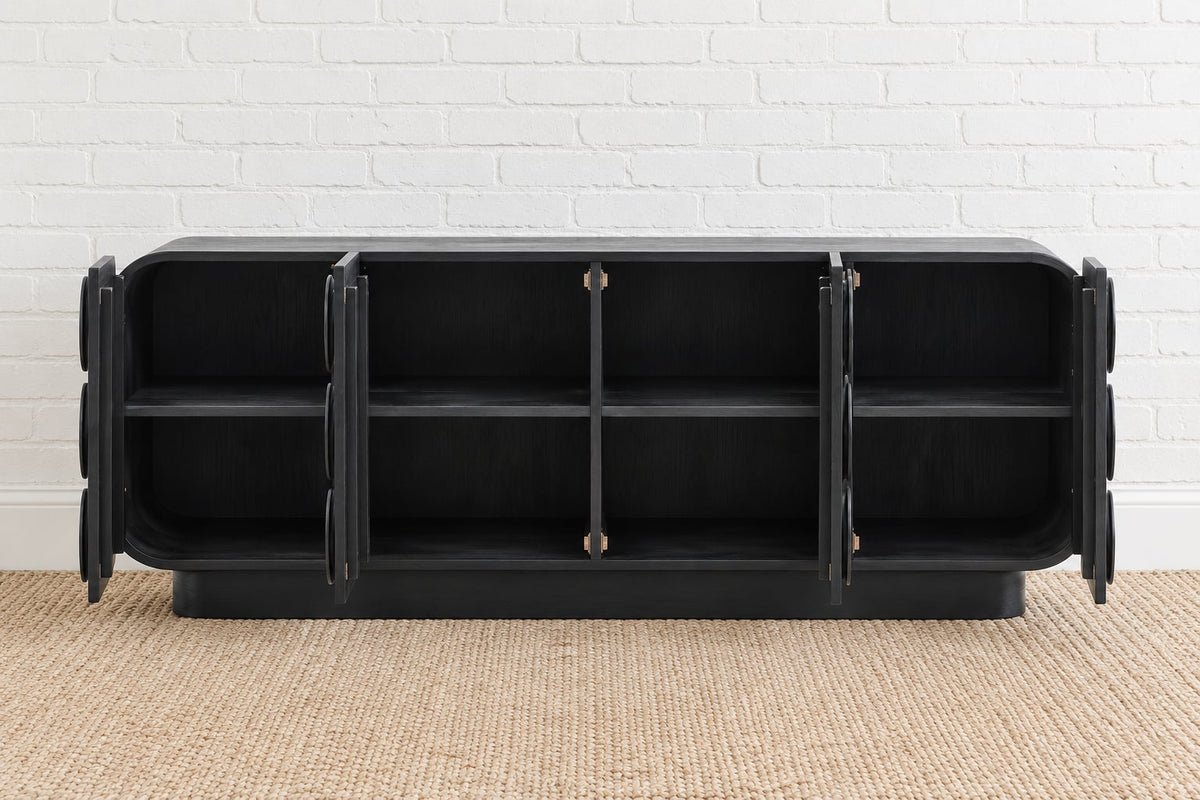 Jaylen Sculptural Credenza in Charcoal