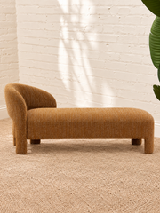 Jessie Upholstered Chaise Lounge in Ochre