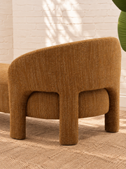 Jessie Upholstered Chaise Lounge in Ochre