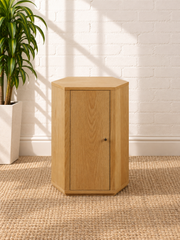 Kalel Hexagonal Cabinet Side Table in Oak