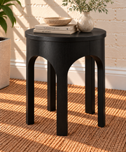Kaylee Sculptural Side Table in Charcoal