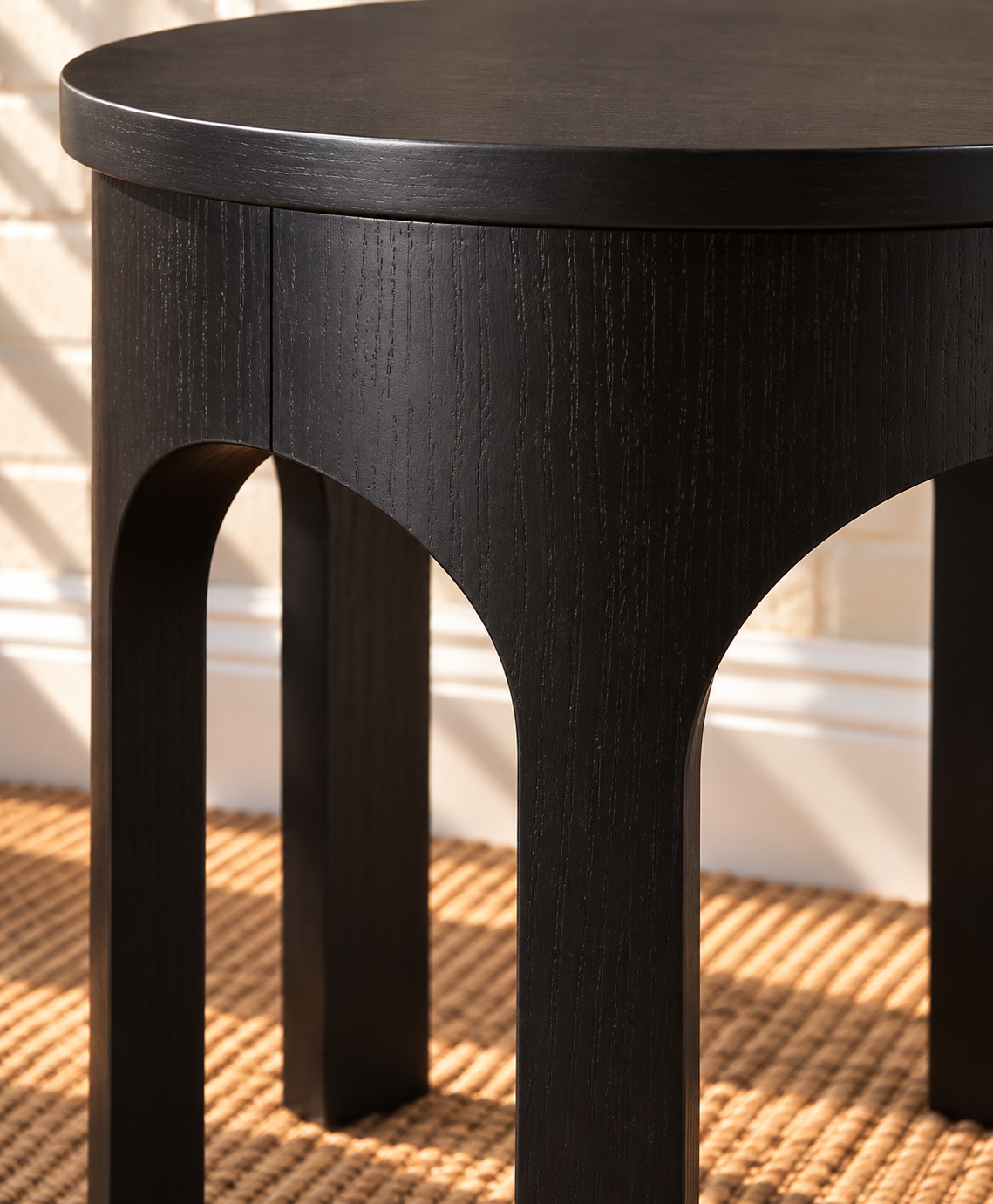 Kaylee Sculptural Side Table in Charcoal