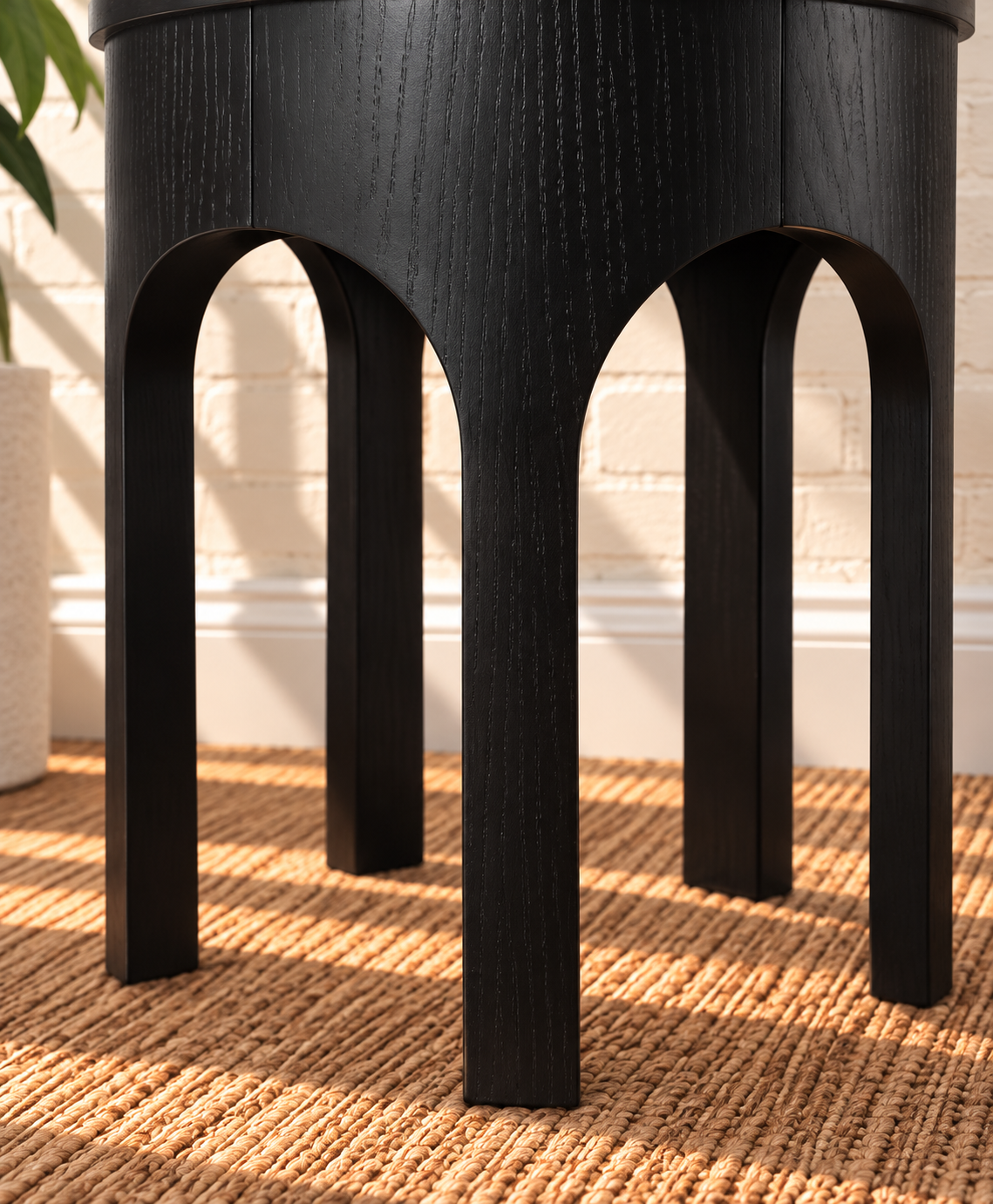 Kaylee Sculptural Side Table in Charcoal