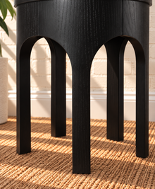 Kaylee Sculptural Side Table in Charcoal