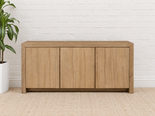 Levi Three-Door Media Cabinet in Natural