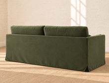 Liana Linen Fabric Sofa in Olive