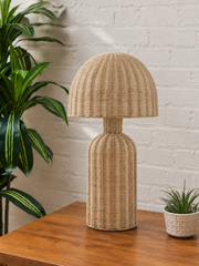 Lydia Rattan Table Lamp in Oak