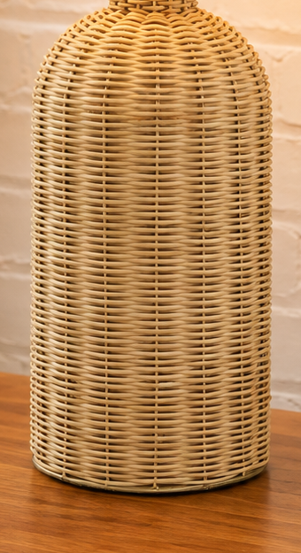Lydia Rattan Table Lamp in Oak