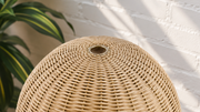 Lydia Rattan Table Lamp in Oak