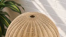 Lydia Rattan Table Lamp in Oak
