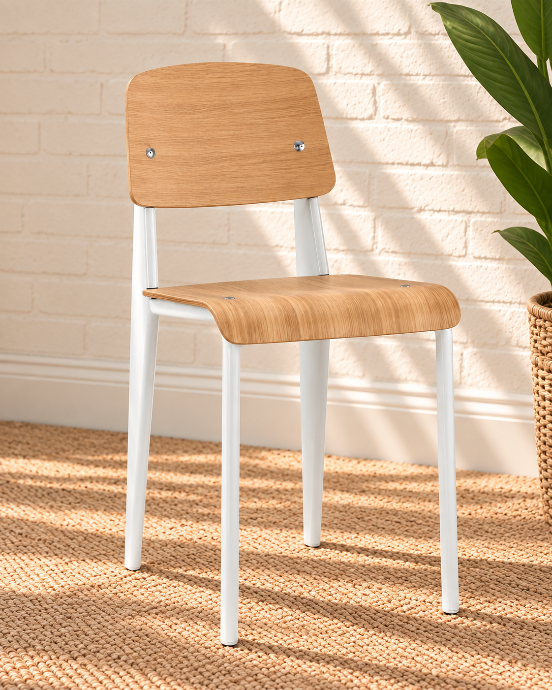 Lyla Side Dining Chair in Wood White