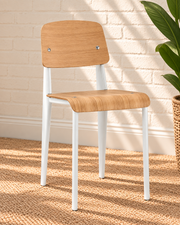 Lyla Side Dining Chair in Wood White