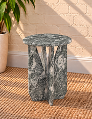 Maison Marble Side Table in Jade Frost