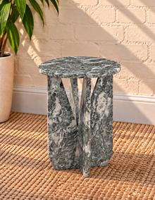 Maison Marble Side Table in Jade Frost