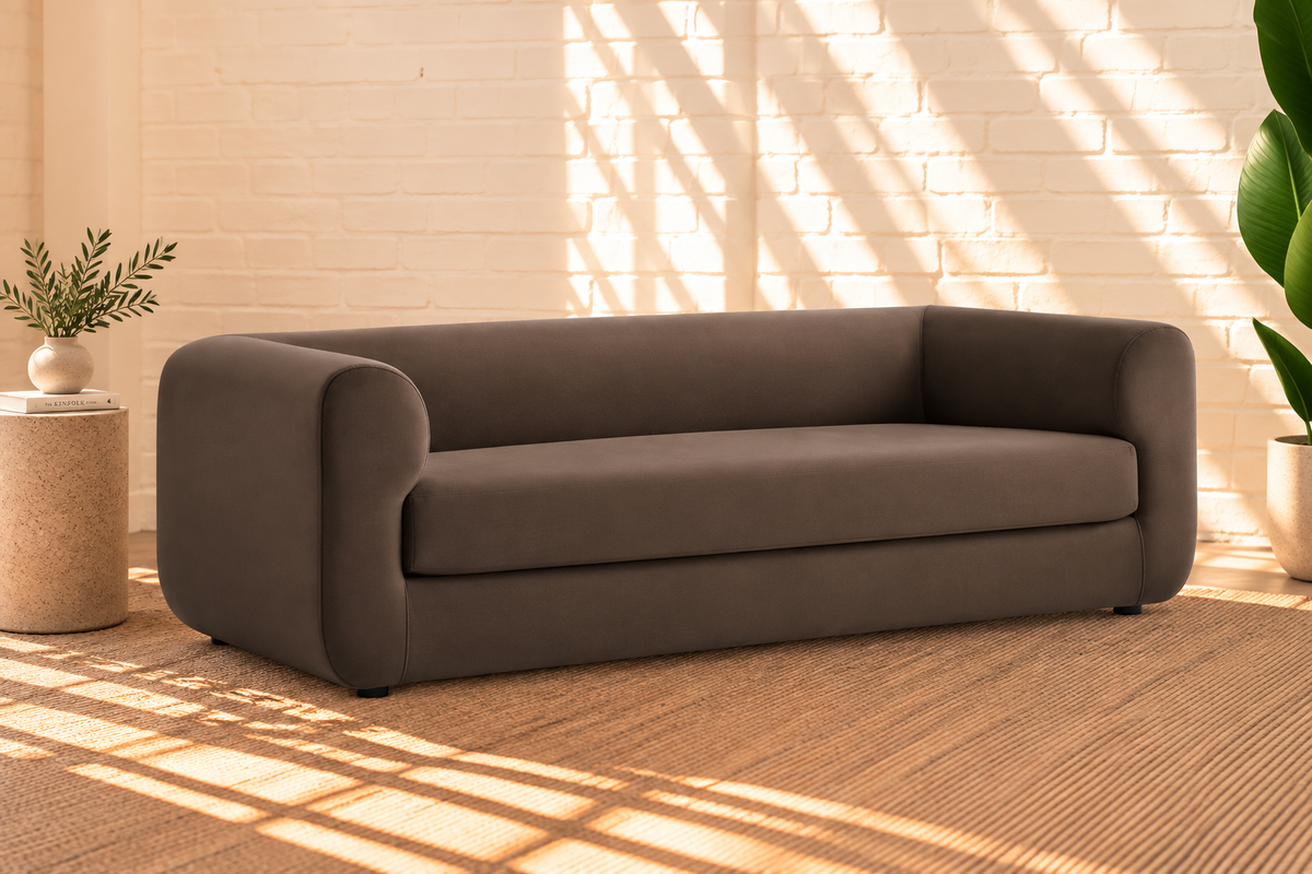 Marbella Velvet Sofa in Espresso