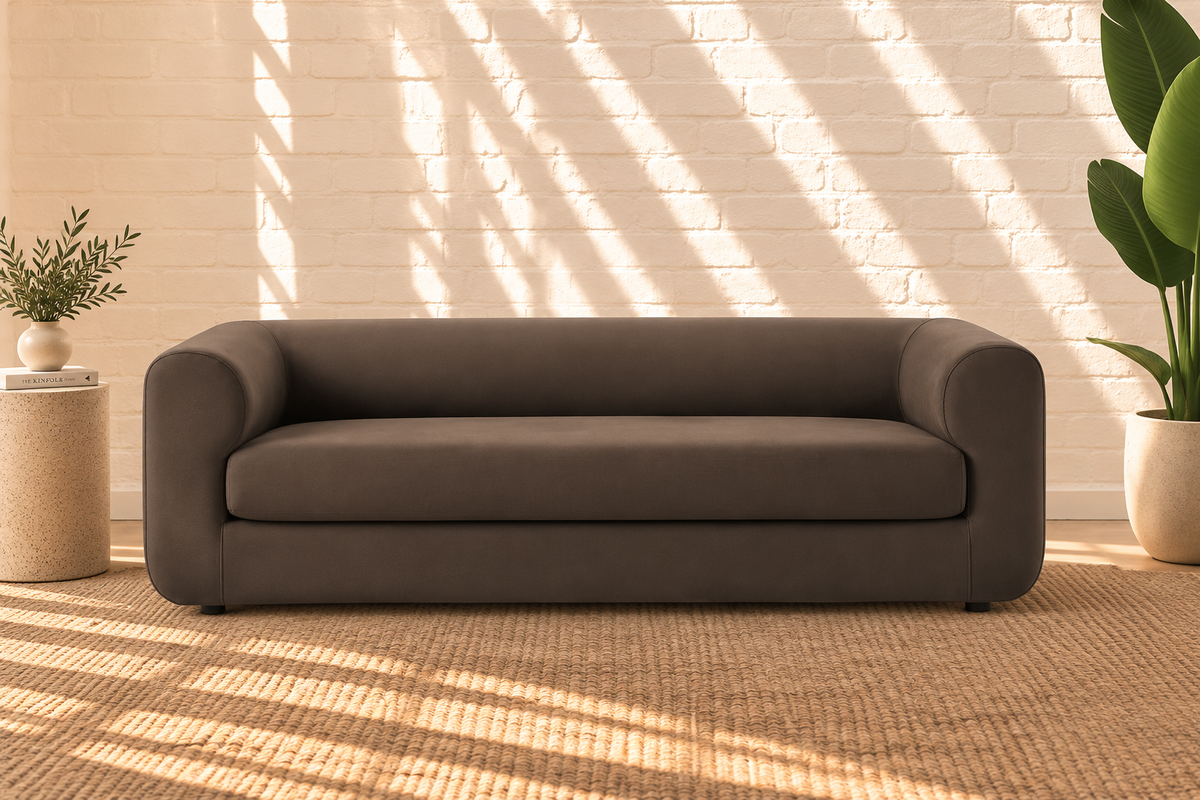 Marbella Velvet Sofa in Espresso