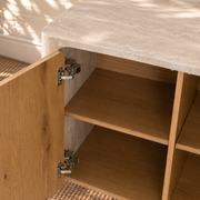 Marlee Faux Travertine Credenza in Natural Oak