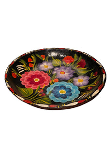 Vintage Mexican Batea Folk Art Bowl