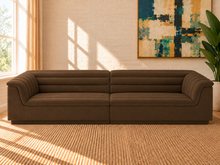 Monica 2-Piece Velvet Sectional Sofa in Espresso