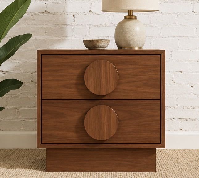 Pair of Moonlight Double Drawer Nightstands