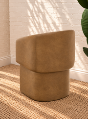 Nadia Leather Dining Armchair in Tan