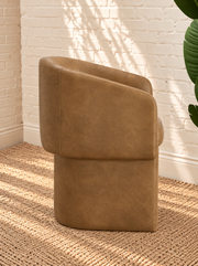 Nadia Leather Dining Armchair in Tan
