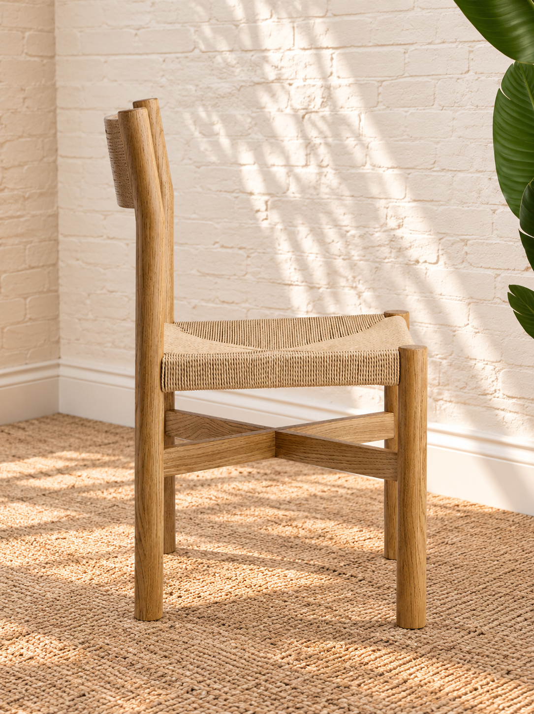 Amelie Woven Oak Dining Chair in Natural